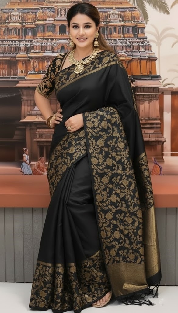 Premium Pure Katan Silk Banarasi Saree (Zari Weaving) with a matching blouse piece 7021